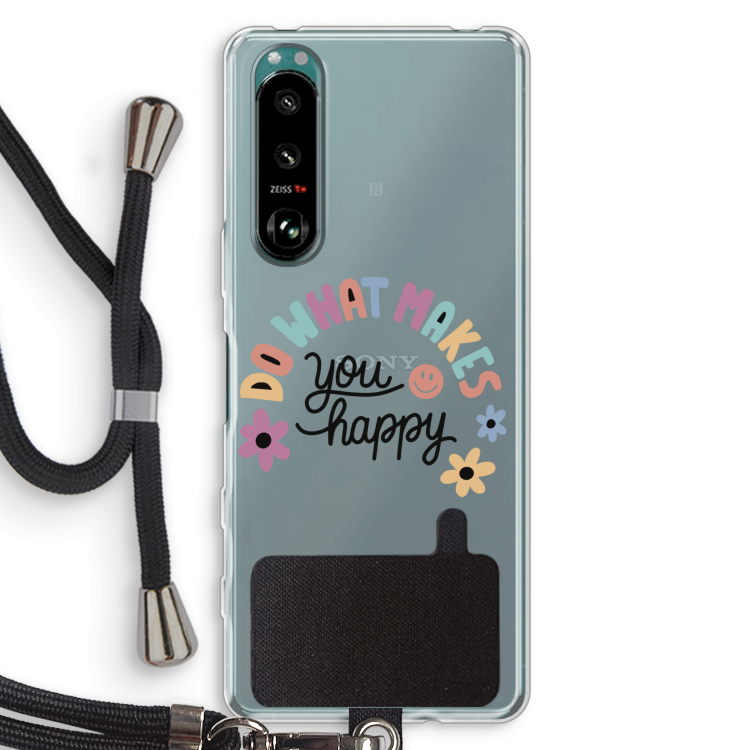 Happy days: Sony Xperia 5 III Transparant Hoesje met koord