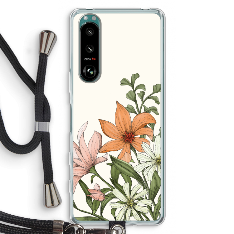 Floral bouquet: Sony Xperia 5 III Transparant Hoesje met koord