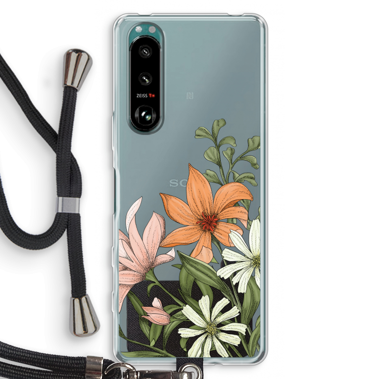 Floral bouquet: Sony Xperia 5 III Transparant Hoesje met koord