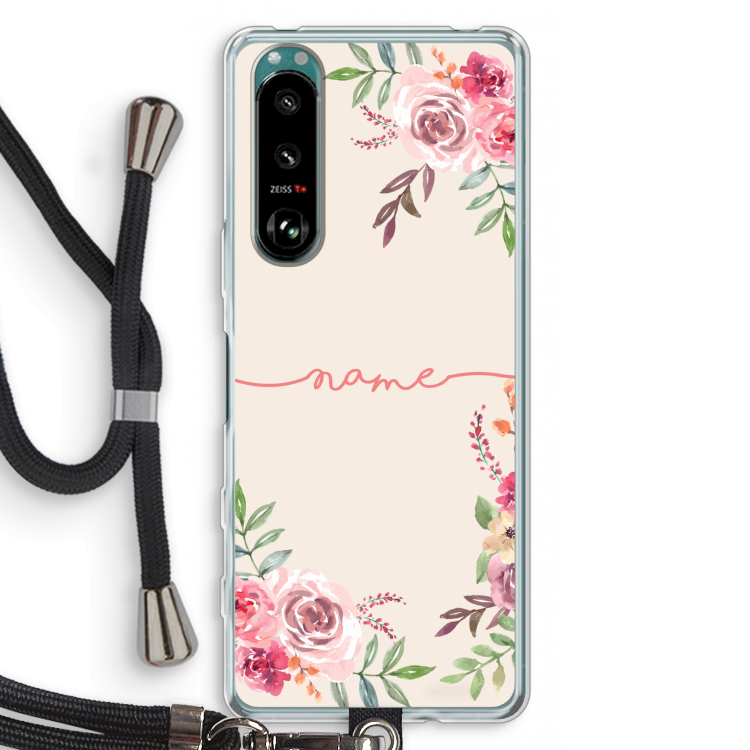 Rozen: Sony Xperia 5 III Transparant Hoesje met koord