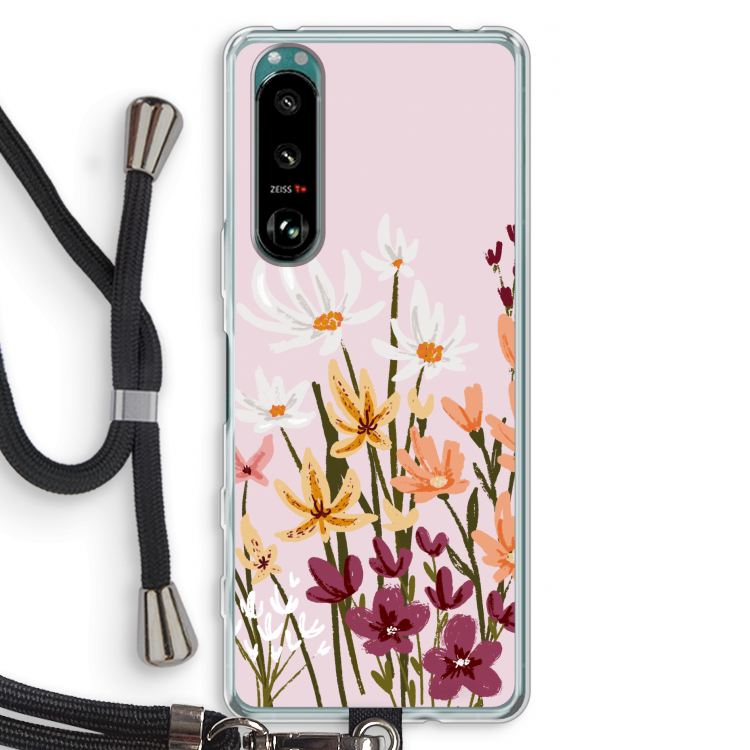 Painted wildflowers: Sony Xperia 5 III Transparant Hoesje met koord