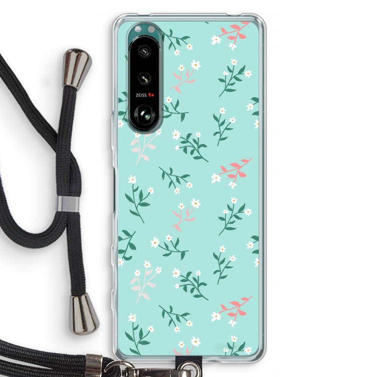 Small white flowers: Sony Xperia 5 III Transparant Hoesje met koord
