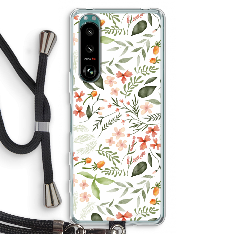 Sweet little flowers: Sony Xperia 5 III Transparant Hoesje met koord