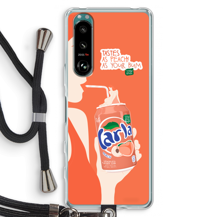 Peach please!: Sony Xperia 5 III Transparant Hoesje met koord