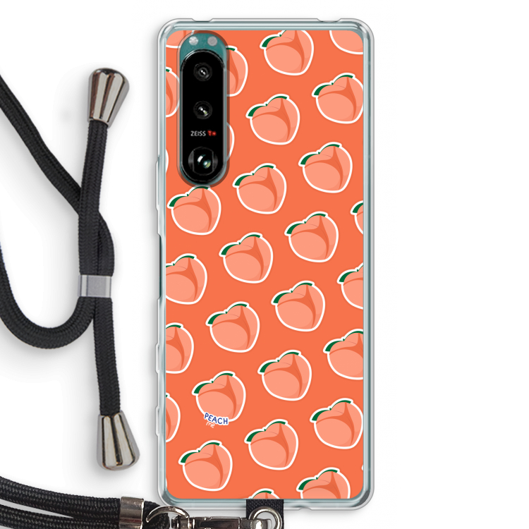 Just peachy: Sony Xperia 5 III Transparant Hoesje met koord