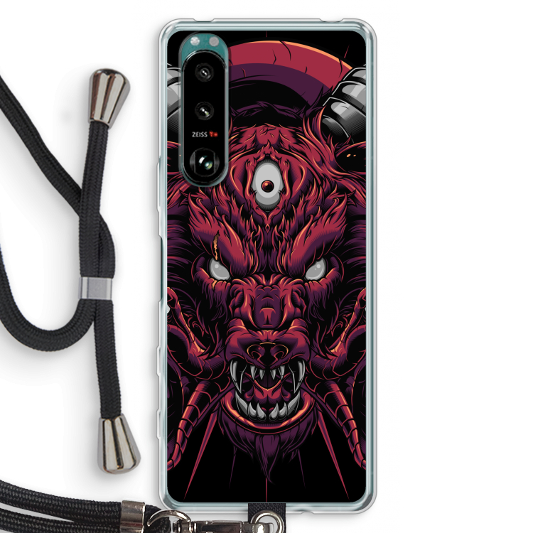Hell Hound and Serpents: Sony Xperia 5 III Transparant Hoesje met koord