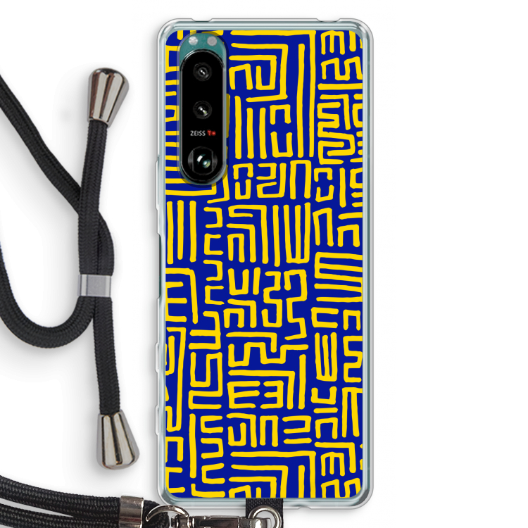 Majorelle Blue Print: Sony Xperia 5 III Transparant Hoesje met koord