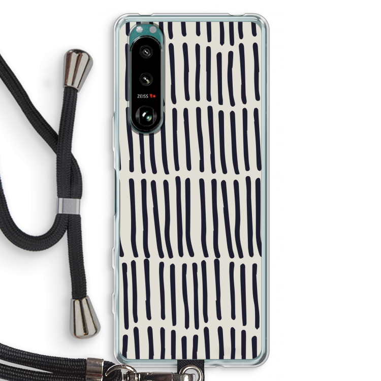 Moroccan stripes: Sony Xperia 5 III Transparant Hoesje met koord