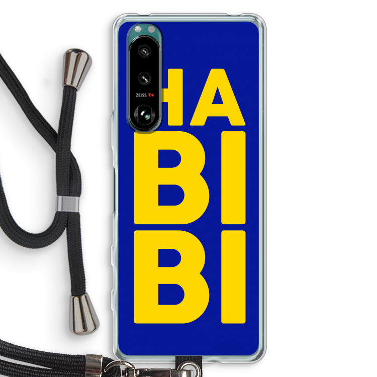 Habibi Blue: Sony Xperia 5 III Transparant Hoesje met koord