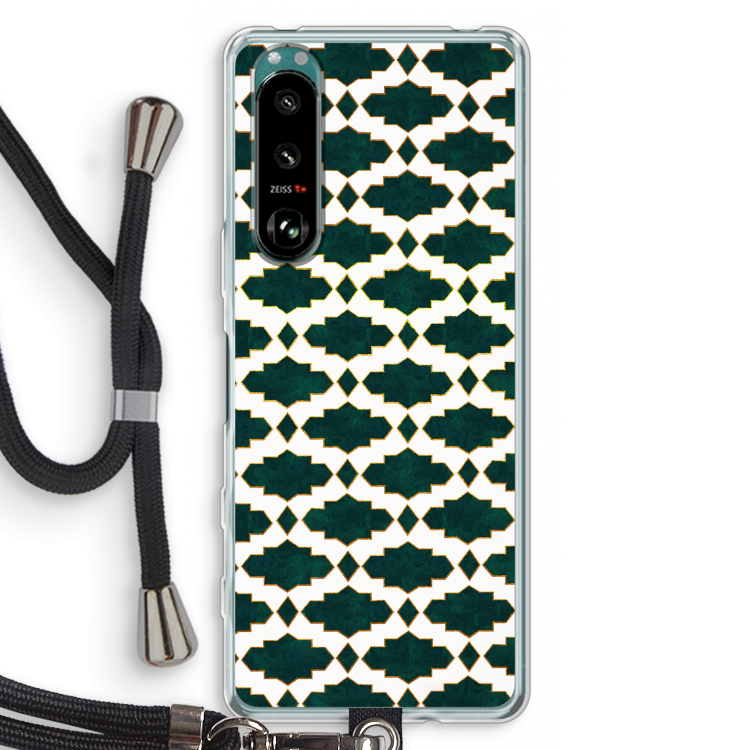 Moroccan tiles: Sony Xperia 5 III Transparant Hoesje met koord