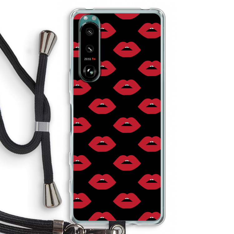 Lips: Sony Xperia 5 III Transparant Hoesje met koord