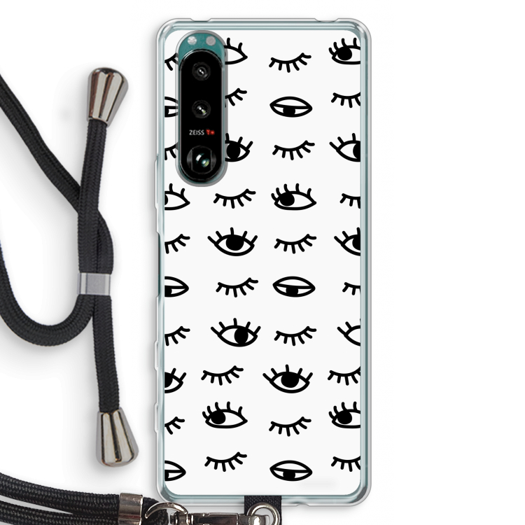 Eye pattern #2: Sony Xperia 5 III Transparant Hoesje met koord