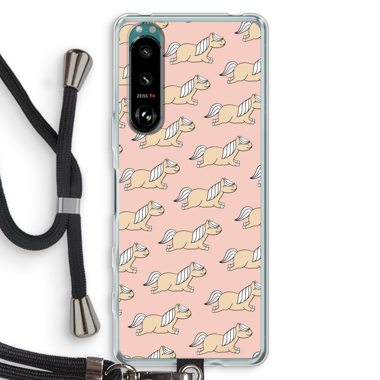 Ponys: Sony Xperia 5 III Transparant Hoesje met koord