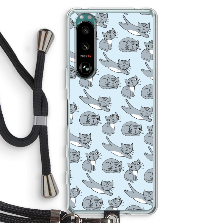 Poezen: Sony Xperia 5 III Transparant Hoesje met koord