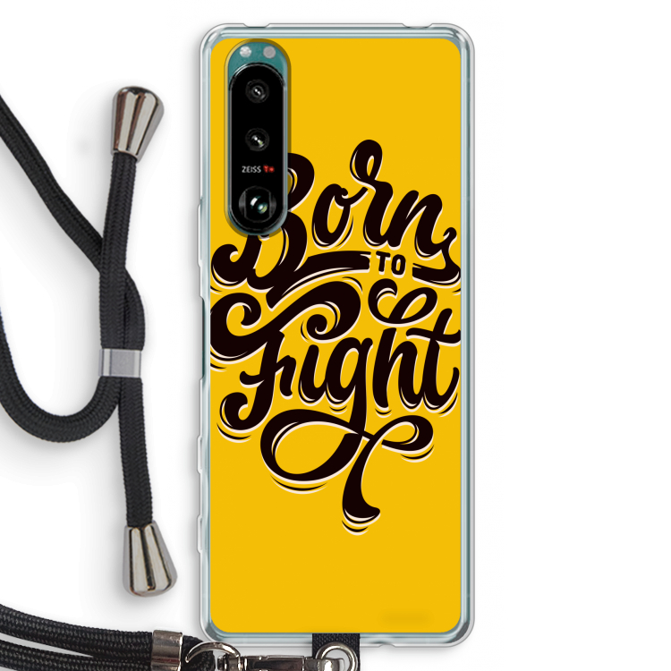 Born to Fight: Sony Xperia 5 III Transparant Hoesje met koord