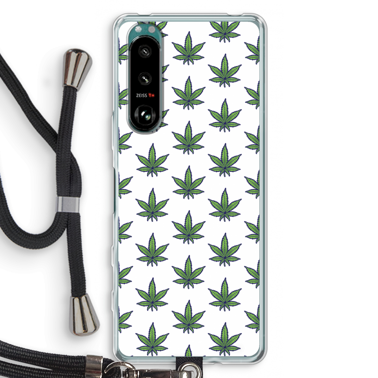 Weed: Sony Xperia 5 III Transparant Hoesje met koord