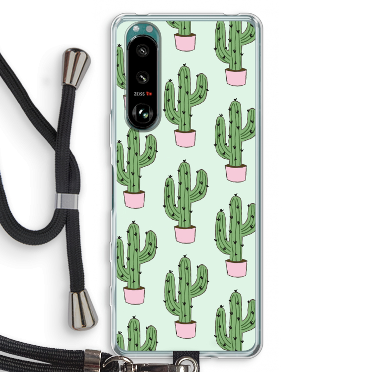 Cactus Lover: Sony Xperia 5 III Transparant Hoesje met koord