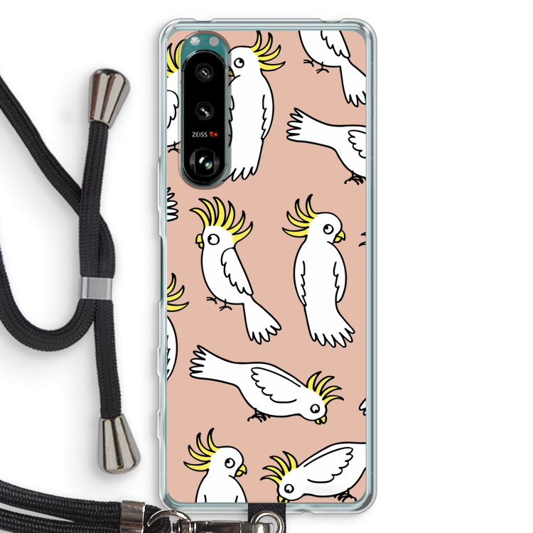Papegaai: Sony Xperia 5 III Transparant Hoesje met koord