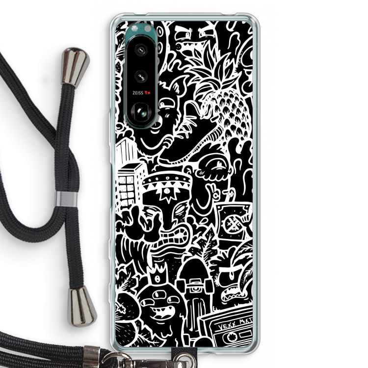 Vexx Black Mixtape: Sony Xperia 5 III Transparant Hoesje met koord