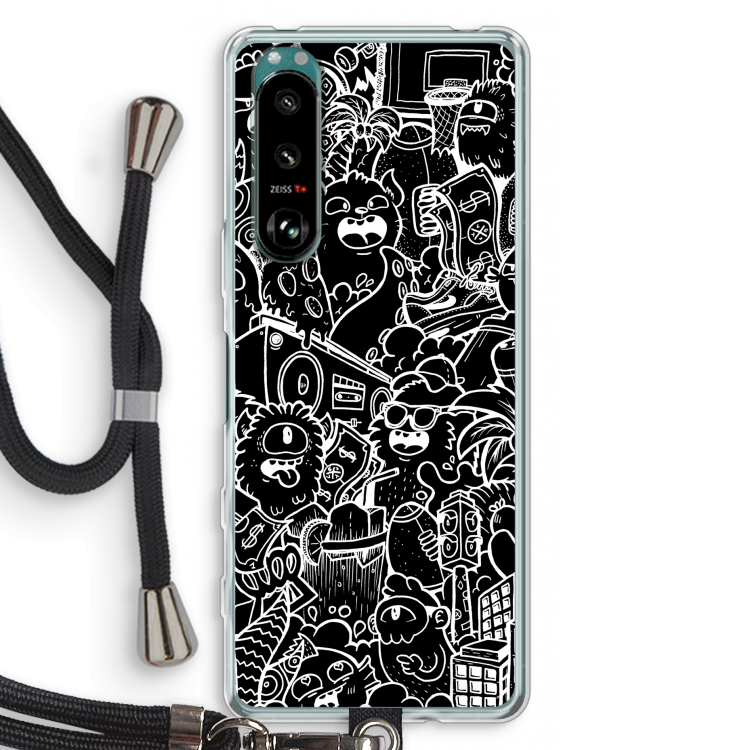 Vexx Black City : Sony Xperia 5 III Transparant Hoesje met koord