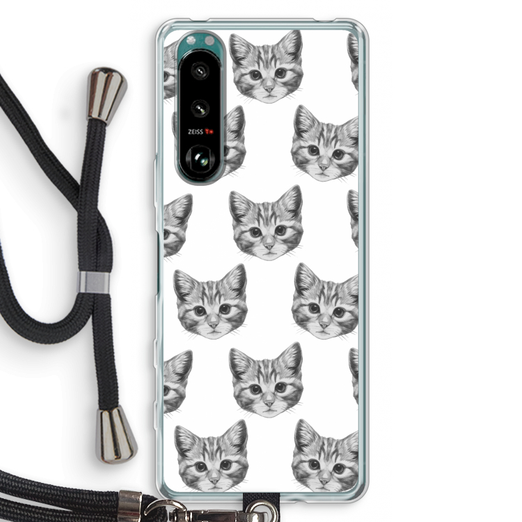 Kitten: Sony Xperia 5 III Transparant Hoesje met koord