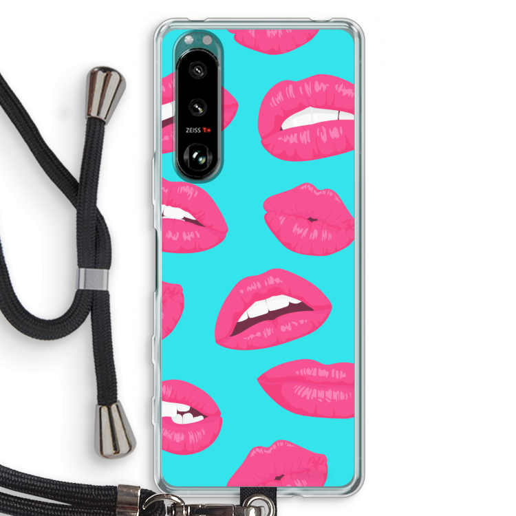 Bite my lip: Sony Xperia 5 III Transparant Hoesje met koord