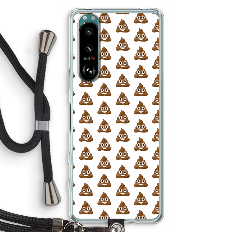 Poop emoji: Sony Xperia 5 III Transparant Hoesje met koord