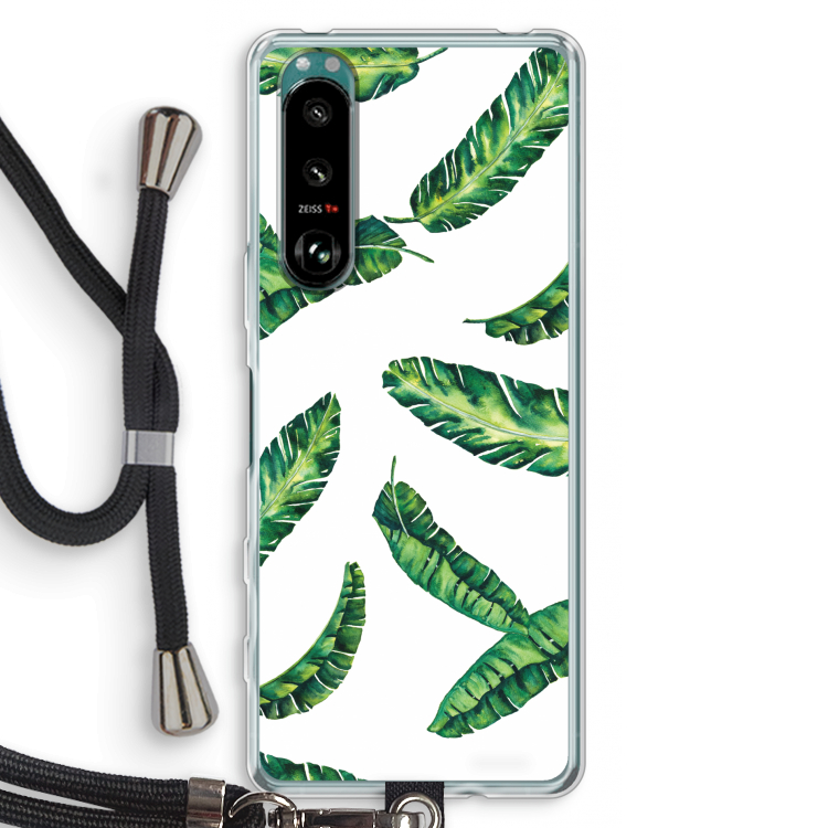 Lange bladeren: Sony Xperia 5 III Transparant Hoesje met koord