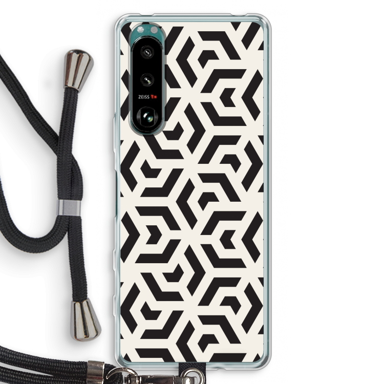 Crazy pattern: Sony Xperia 5 III Transparant Hoesje met koord