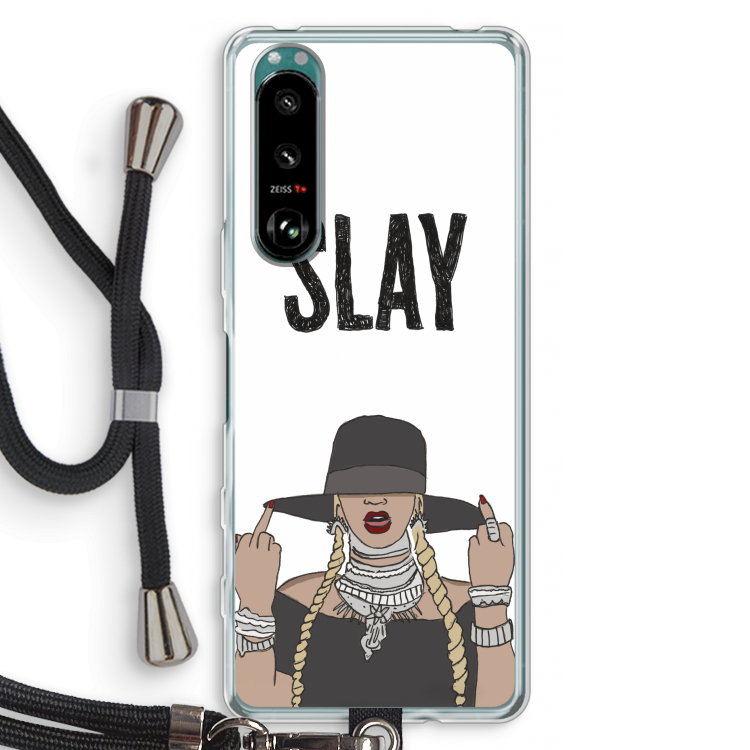 Slay All Day: Sony Xperia 5 III Transparant Hoesje met koord