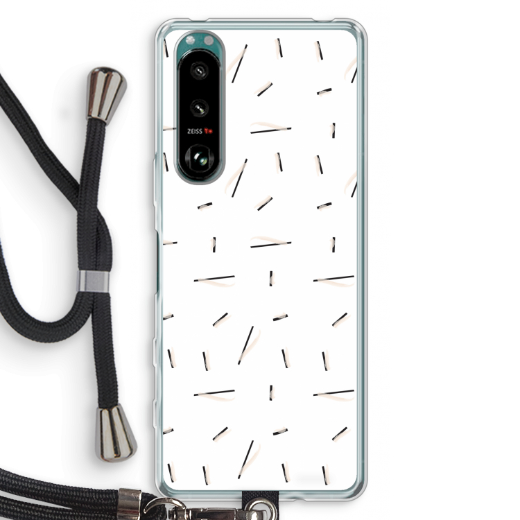 Hipster stripes: Sony Xperia 5 III Transparant Hoesje met koord