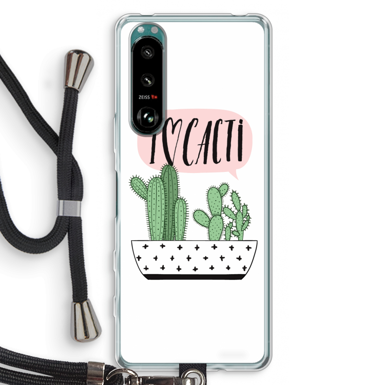 I love cacti: Sony Xperia 5 III Transparant Hoesje met koord