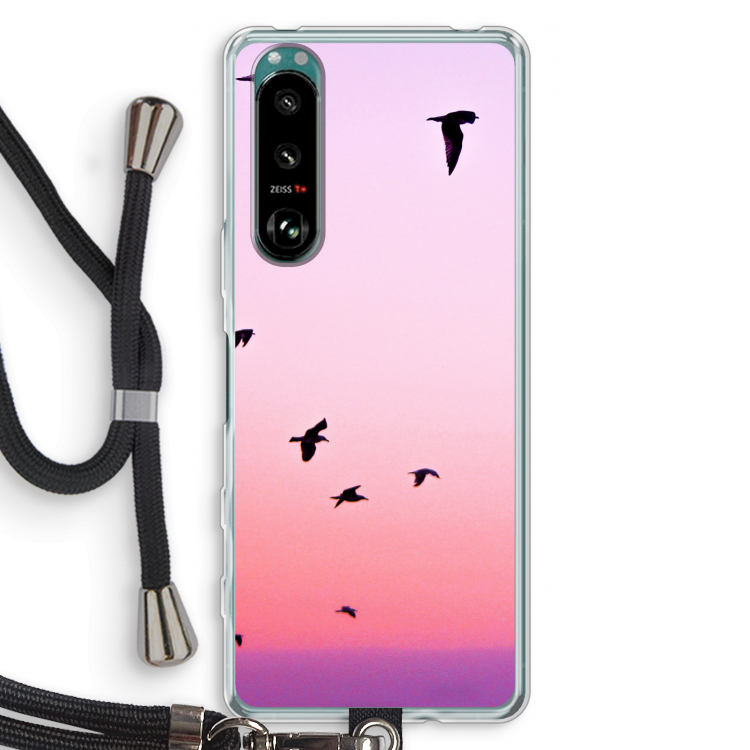 Fly away: Sony Xperia 5 III Transparant Hoesje met koord
