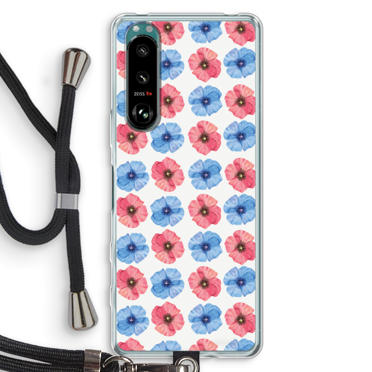 Klaproosjes: Sony Xperia 5 III Transparant Hoesje met koord