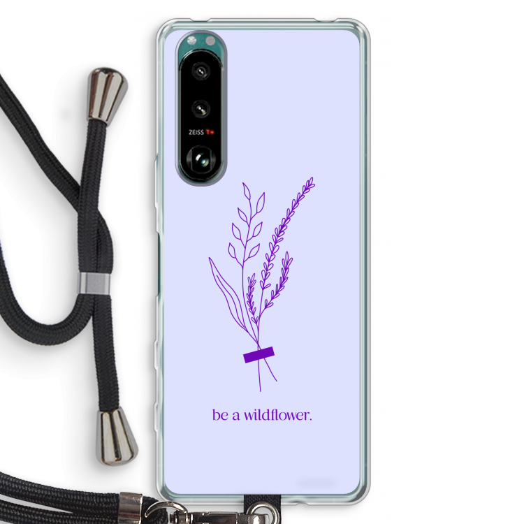 Be a wildflower: Sony Xperia 5 III Transparant Hoesje met koord