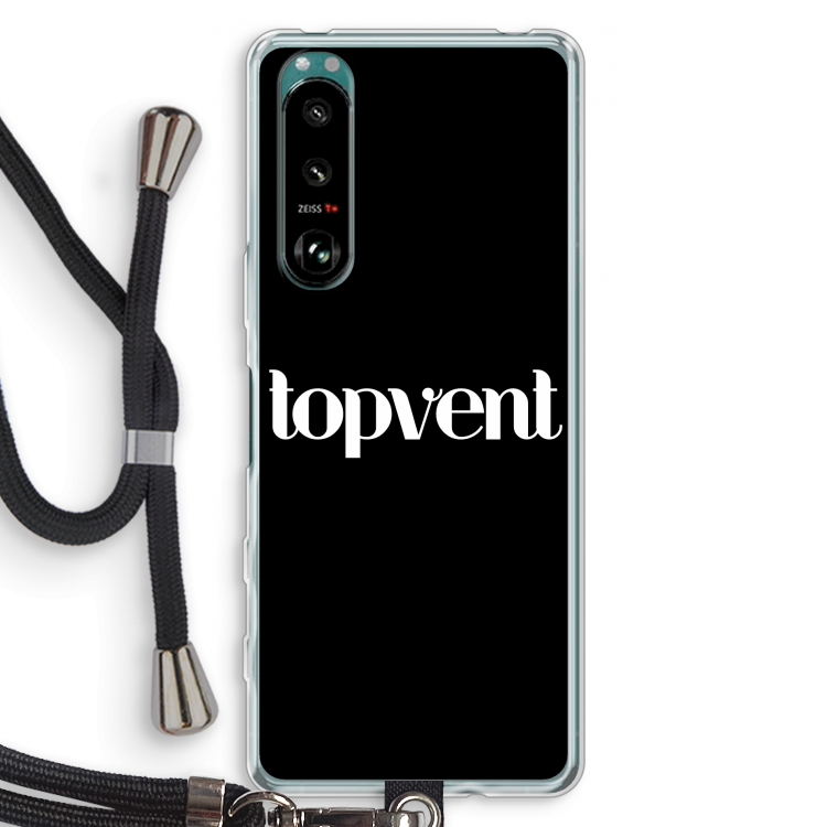 Topvent Zwart: Sony Xperia 5 III Transparant Hoesje met koord