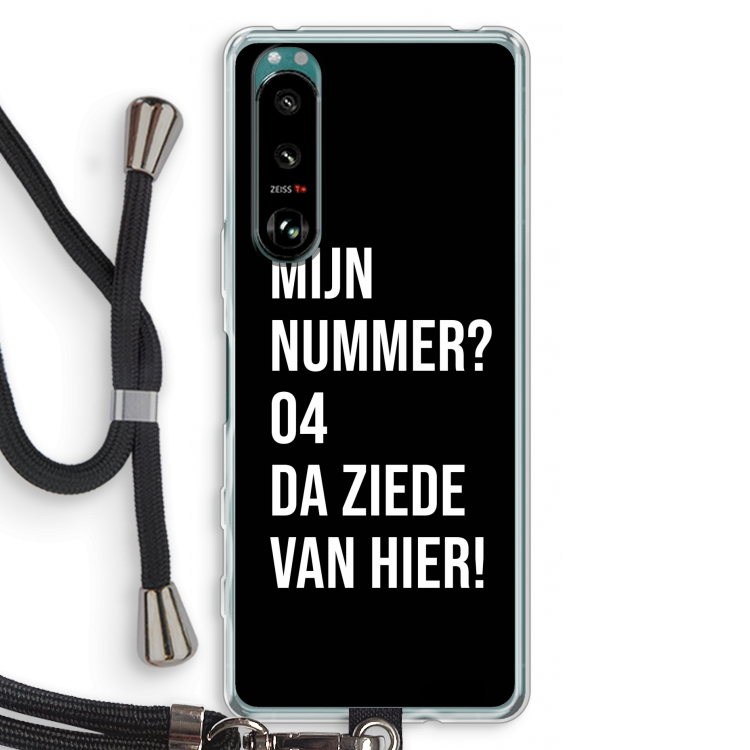 Da ziede van hier - Zwart: Sony Xperia 5 III Transparant Hoesje met koord