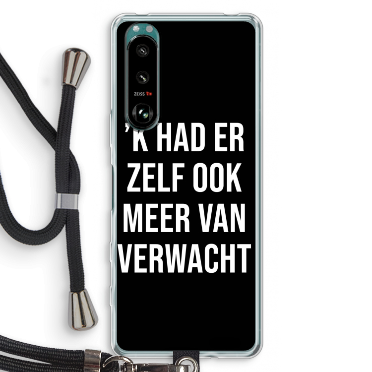 Meer verwacht - Zwart: Sony Xperia 5 III Transparant Hoesje met koord