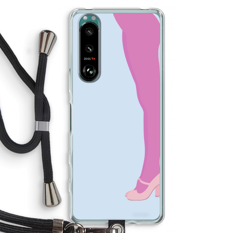 Pink panty: Sony Xperia 5 III Transparant Hoesje met koord