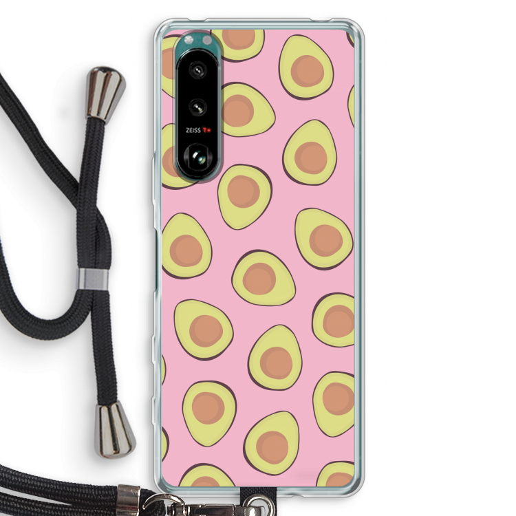 Dancing avocados: Sony Xperia 5 III Transparant Hoesje met koord