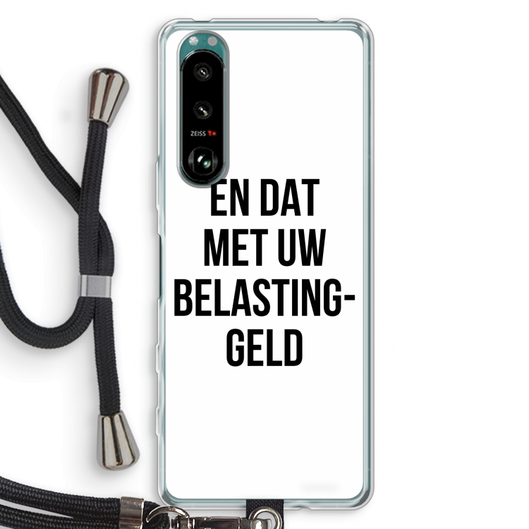 Belastinggeld: Sony Xperia 5 III Transparant Hoesje met koord