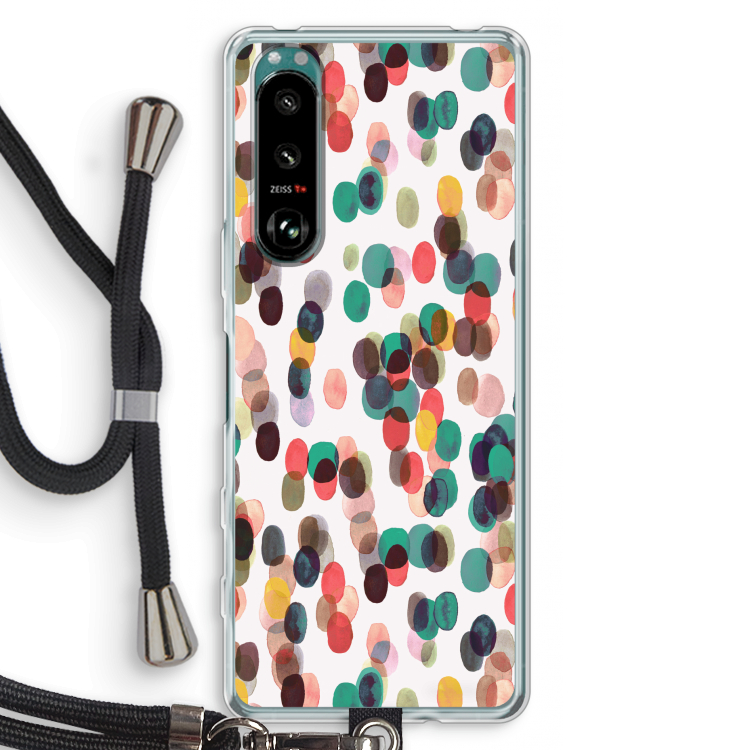 Tropical Dots: Sony Xperia 5 III Transparant Hoesje met koord