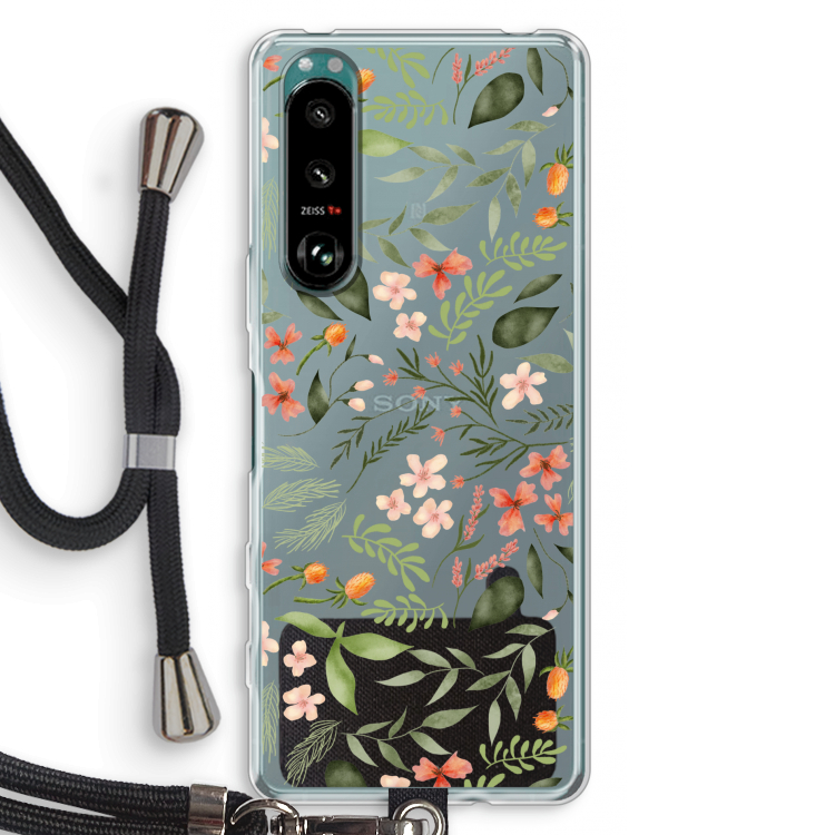Sweet little flowers: Sony Xperia 5 III Transparant Hoesje met koord