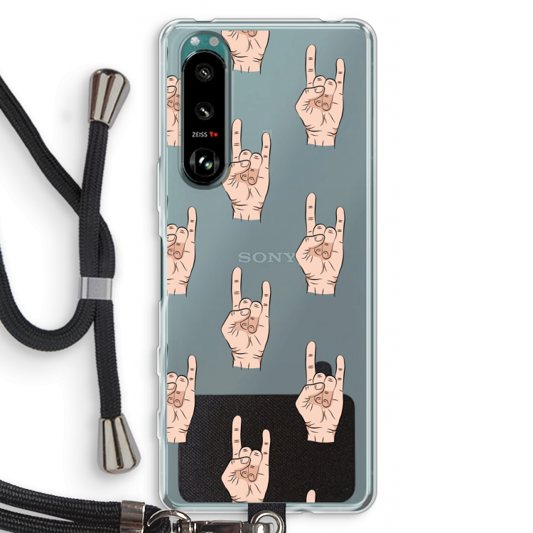 Rock: Sony Xperia 5 III Transparant Hoesje met koord