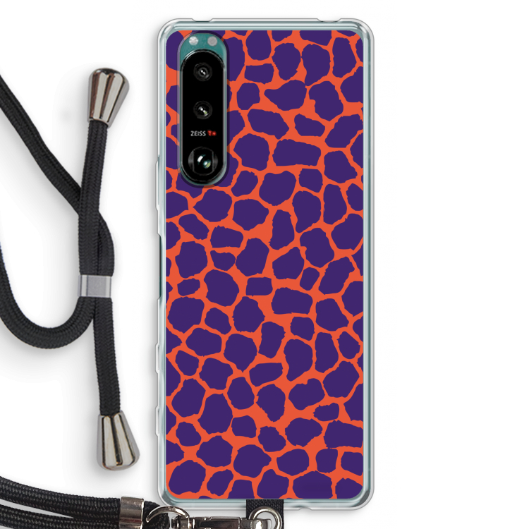 Purple Giraffe: Sony Xperia 5 III Transparant Hoesje met koord