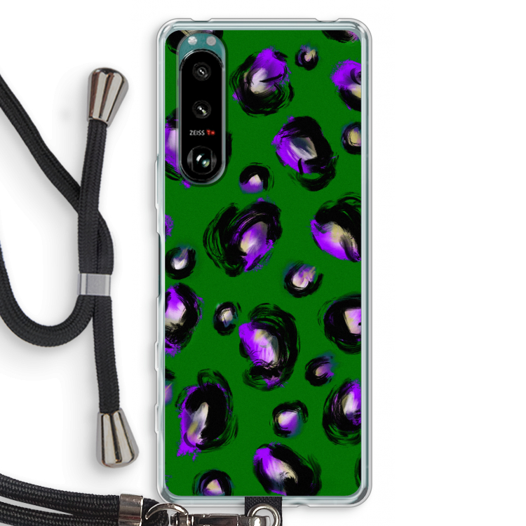 Green Cheetah: Sony Xperia 5 III Transparant Hoesje met koord