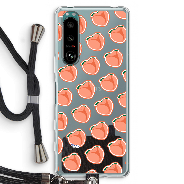Just peachy: Sony Xperia 5 III Transparant Hoesje met koord