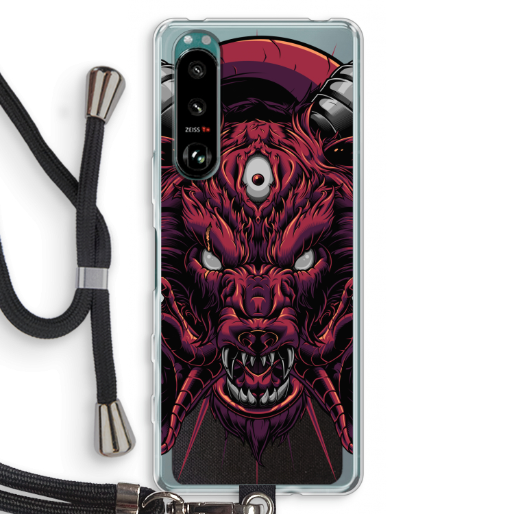 Hell Hound and Serpents: Sony Xperia 5 III Transparant Hoesje met koord