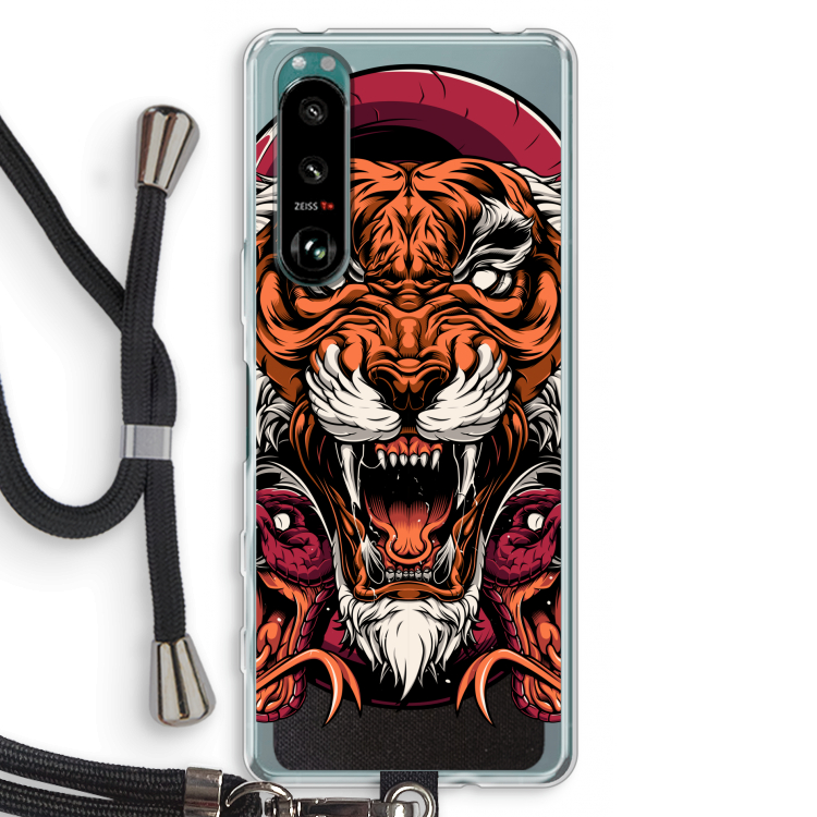 Tiger and Rattlesnakes: Sony Xperia 5 III Transparant Hoesje met koord