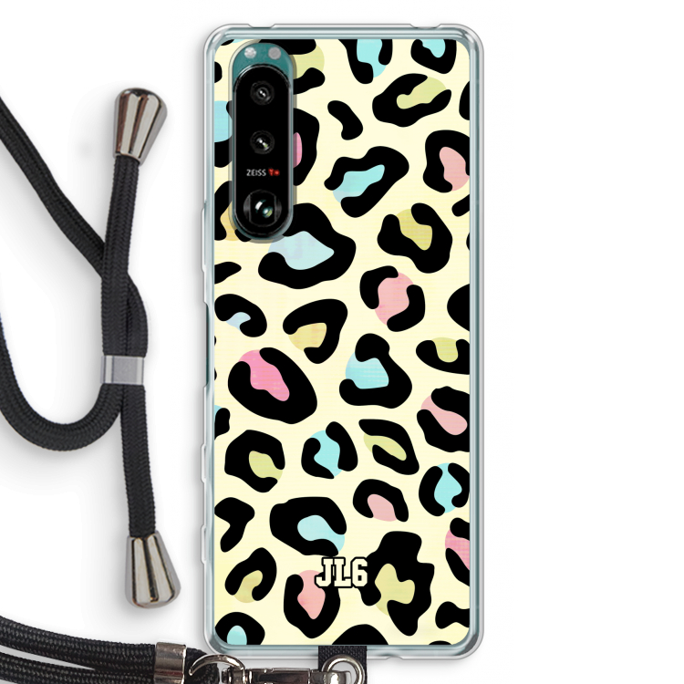 Leopard pattern: Sony Xperia 5 III Transparant Hoesje met koord